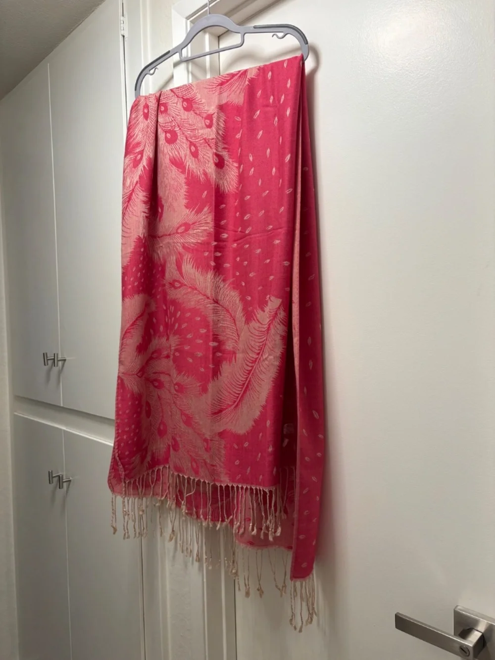 100% cashmere pashmina - peacock feather pattern